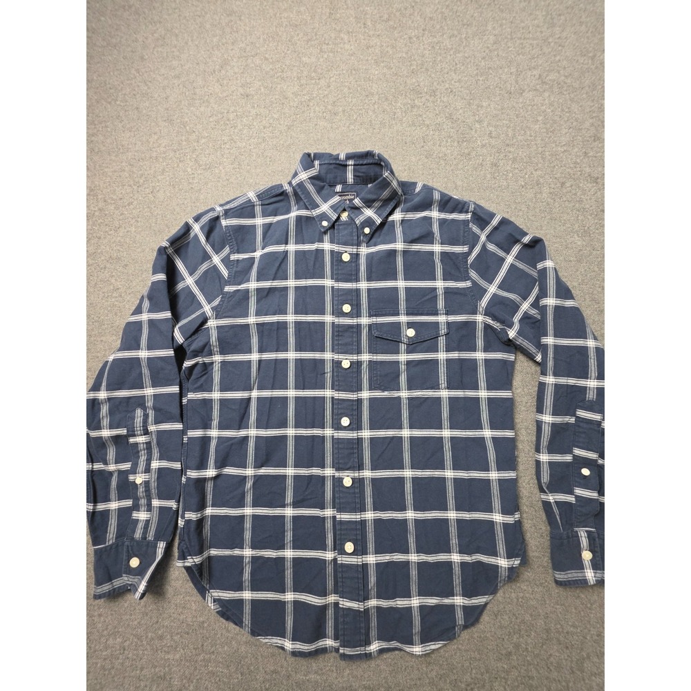 Abercrombie & Fitch Flannel Shirt Mens S Blue White Striped Collared Button Down